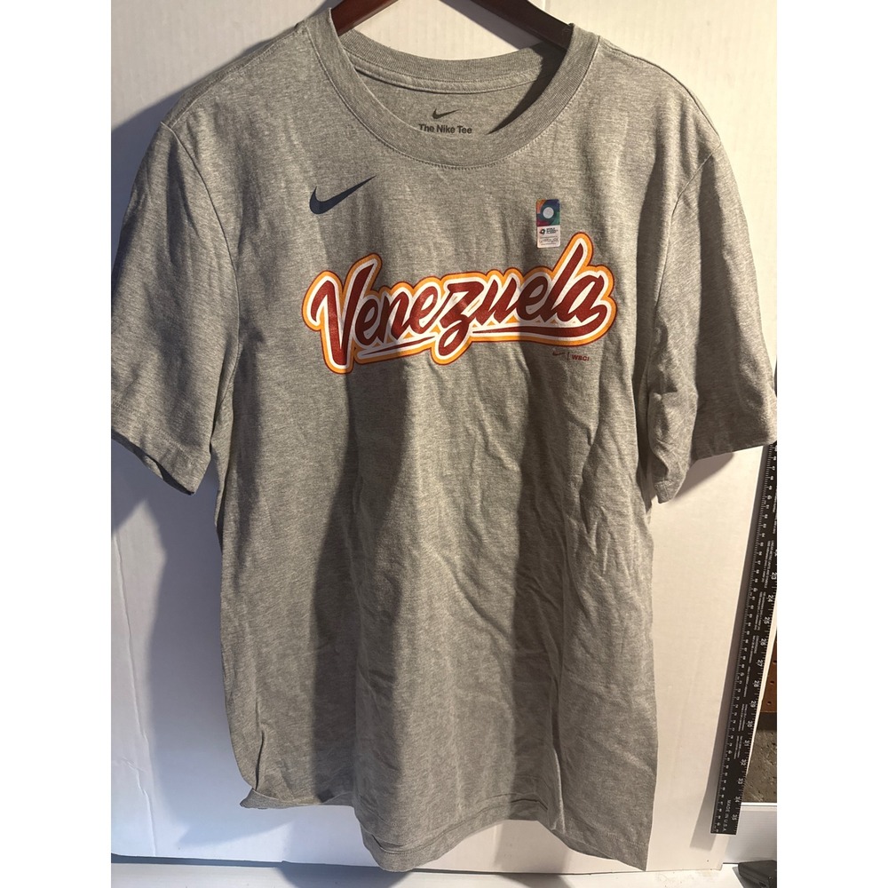 Nike World Baseball Classic Venezuela Ronald Acuña Jr 21 Grey T-Shirt Mens L